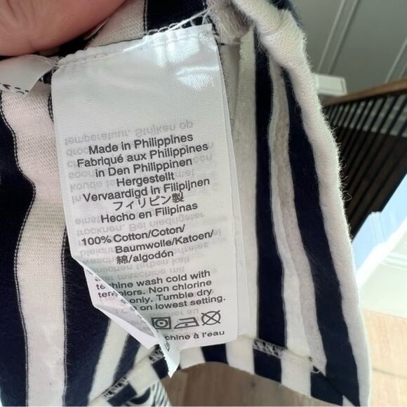 J. Crew Women's Knit Pencil Skirt Navy Blue & White Striped Cotton L7578 SZ 00 - Picture 8 of 13